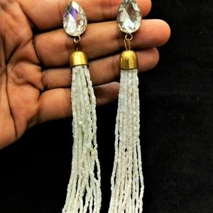 Fashion White Long Hanging earrings